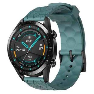 For Huawei Watch GT2 42mm 20mm Football Pattern Solid Color Silicone Watch Band(Rock Cyan)