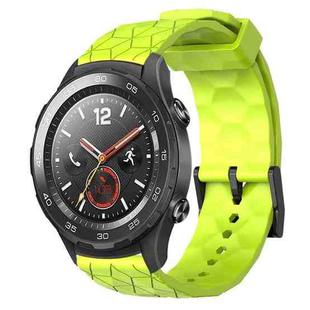 For Huawei Watch 2 20mm Football Pattern Solid Color Silicone Watch Band(Lime Green)