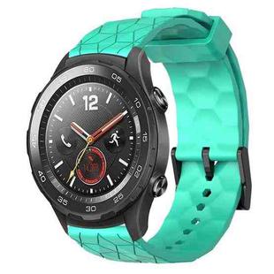 For Huawei Watch 2 20mm Football Pattern Solid Color Silicone Watch Band(Teal)