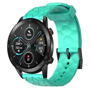 For Honor MagicWatch2 42mm 20mm Football Pattern Solid Color Silicone Watch Band(Teal)