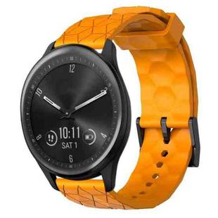 For Garmin Vivomove Sport 20mm Football Pattern Solid Color Silicone Watch Band(Yellow)