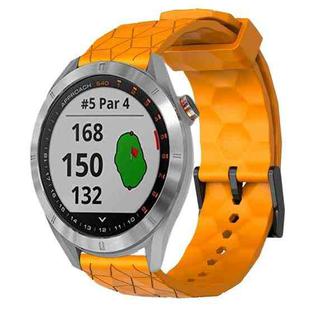 For Garmin Approach S40 20mm Football Pattern Solid Color Silicone Watch Band(Yellow)