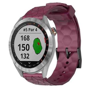 For Garmin Approach S40 20mm Football Pattern Solid Color Silicone Watch Band(Wine Red)