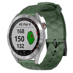 For Garmin Approach S40 20mm Football Pattern Solid Color Silicone Watch Band(Army Green)