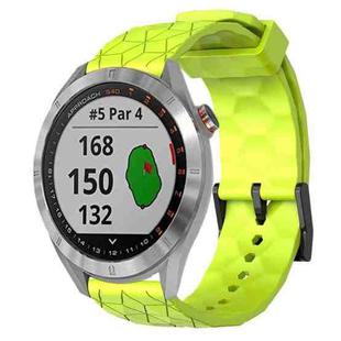 For Garmin Approach S40 20mm Football Pattern Solid Color Silicone Watch Band(Lime Green)