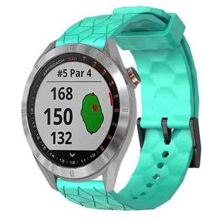 For Garmin Approach S40 20mm Football Pattern Solid Color Silicone Watch Band(Teal)