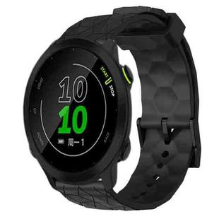 For Garmin Forerunner 158 20mm Football Pattern Solid Color Silicone Watch Band(Black)