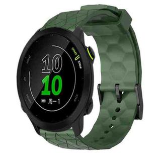 For Garmin Forerunner 158 20mm Football Pattern Solid Color Silicone Watch Band(Army Green)