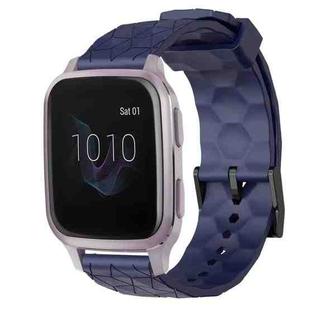 For Garmin Venu SQ 20mm Football Pattern Solid Color Silicone Watch Band(Navy Blue)