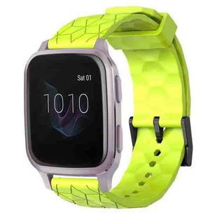 For Garmin Venu SQ 20mm Football Pattern Solid Color Silicone Watch Band(Lime Green)