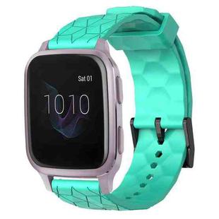 For Garmin Venu SQ 20mm Football Pattern Solid Color Silicone Watch Band(Teal)