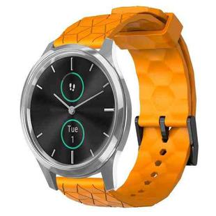 For Garminmove Luxe 20mm Football Pattern Solid Color Silicone Watch Band(Yellow)