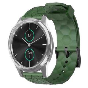 For Garminmove Luxe 20mm Football Pattern Solid Color Silicone Watch Band(Army Green)