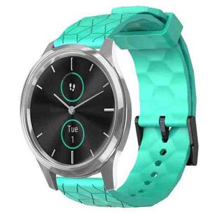 For Garminmove Luxe 20mm Football Pattern Solid Color Silicone Watch Band(Teal)