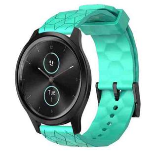For Garminmove Style 20mm Football Pattern Solid Color Silicone Watch Band(Teal)