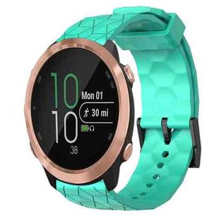 For Garmin Forerunner 645 Music 20mm Football Pattern Solid Color Silicone Watch Band(Teal)