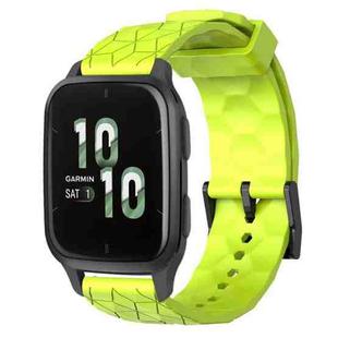 For Garmin Forerunner Sq2 20mm Football Pattern Solid Color Silicone Watch Band(Lime Green)