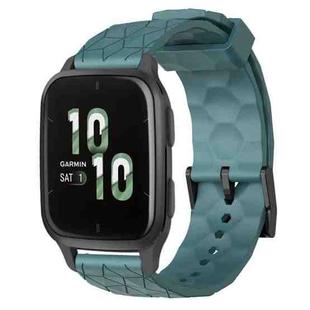 For Garmin Forerunner Sq2 20mm Football Pattern Solid Color Silicone Watch Band(Rock Cyan)