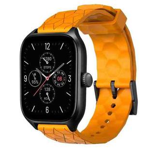 For Amazfit GTS 4 20mm Football Pattern Solid Color Silicone Watch Band(Yellow)