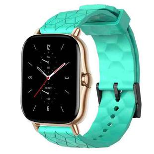 For Amazfit GTS 2E 20mm Football Pattern Solid Color Silicone Watch Band(Teal)