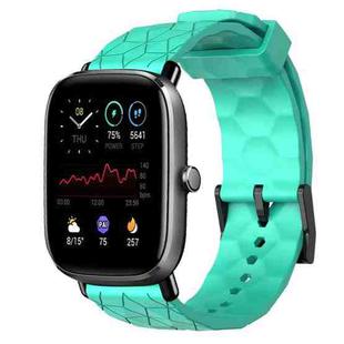 For Amazfit GTS 2 Mini 20mm Football Pattern Solid Color Silicone Watch Band(Teal)