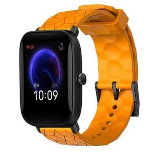 For Amazfit Pop 20mm Football Pattern Solid Color Silicone Watch Band(Yellow)