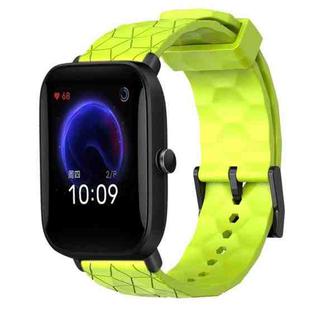 For Amazfit Pop 20mm Football Pattern Solid Color Silicone Watch Band(Lime Green)