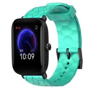 For Amazfit Pop 20mm Football Pattern Solid Color Silicone Watch Band(Teal)