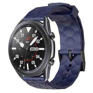For Samsung Galaxy Watch3 45mm 22mm Football Pattern Solid Color Silicone Watch Band(Navy Blue)