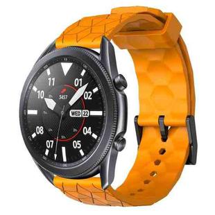 For Samsung Galaxy Watch3 45mm 22mm Football Pattern Solid Color Silicone Watch Band(Yellow)