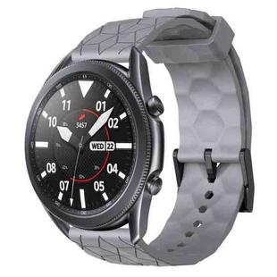 For Samsung Galaxy Watch3 45mm 22mm Football Pattern Solid Color Silicone Watch Band(Grey)