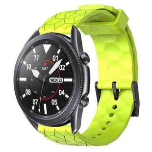 For Samsung Galaxy Watch3 45mm 22mm Football Pattern Solid Color Silicone Watch Band(Lime Green)