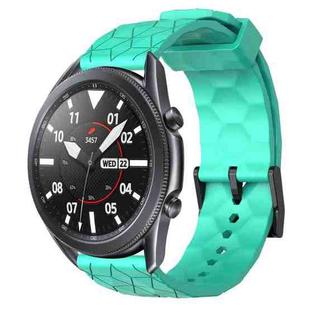 For Samsung Galaxy Watch3 45mm 22mm Football Pattern Solid Color Silicone Watch Band(Teal)