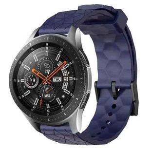 For Samsung Galaxy Watch 46mm 22mm Football Pattern Solid Color Silicone Watch Band(Navy Blue)