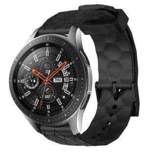 For Samsung Galaxy Watch 46mm 22mm Football Pattern Solid Color Silicone Watch Band(Black)