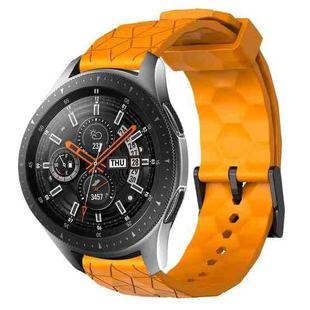 For Samsung Galaxy Watch 46mm 22mm Football Pattern Solid Color Silicone Watch Band(Yellow)