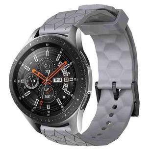 For Samsung Galaxy Watch 46mm 22mm Football Pattern Solid Color Silicone Watch Band(Grey)