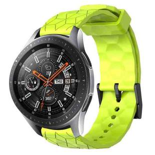 For Samsung Galaxy Watch 46mm 22mm Football Pattern Solid Color Silicone Watch Band(Lime Green)
