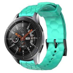 For Samsung Galaxy Watch 46mm 22mm Football Pattern Solid Color Silicone Watch Band(Teal)