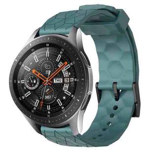 For Samsung Galaxy Watch 46mm 22mm Football Pattern Solid Color Silicone Watch Band(Rock Cyan)