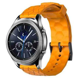 For Samsung Gear S3 Classic 22mm Football Pattern Solid Color Silicone Watch Band(Yellow)