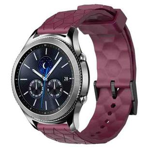 For Samsung Gear S3 Classic 22mm Football Pattern Solid Color Silicone Watch Band(Wine Red)