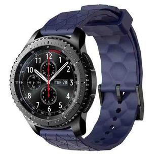 For Samsung Gear S3 Frontier 22mm Football Pattern Solid Color Silicone Watch Band(Navy Blue)