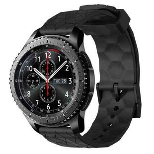 For Samsung Gear S3 Frontier 22mm Football Pattern Solid Color Silicone Watch Band(Black)