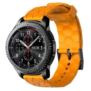 For Samsung Gear S3 Frontier 22mm Football Pattern Solid Color Silicone Watch Band(Yellow)
