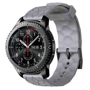 For Samsung Gear S3 Frontier 22mm Football Pattern Solid Color Silicone Watch Band(Grey)