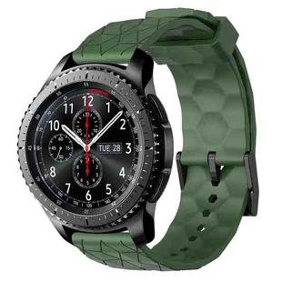 For Samsung Gear S3 Frontier 22mm Football Pattern Solid Color Silicone Watch Band(Army Green)
