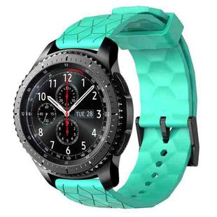 For Samsung Gear S3 Frontier 22mm Football Pattern Solid Color Silicone Watch Band(Teal)