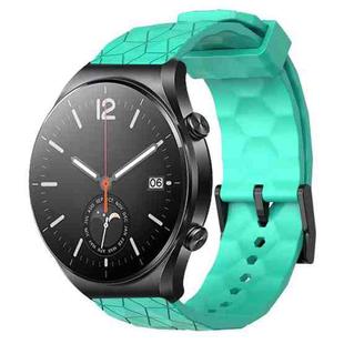 For Xiaomi MI Watch S1 22mm Football Pattern Solid Color Silicone Watch Band(Teal)