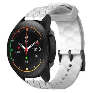 For Xiaomi MI Watch S1 Pro 22mm Football Pattern Solid Color Silicone Watch Band(White)